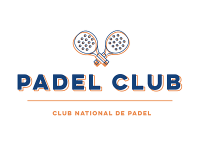 Padel club sport logo - 3rd version 50s flat logo outline padel sport vintage