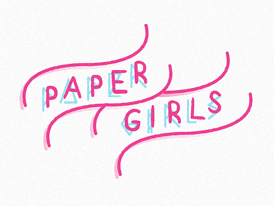 Paper girls Survival Kit logo comic girly line noisy papergirls pastel wave