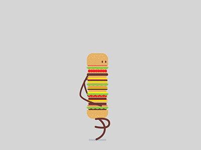 Burgerman animation burger character walking