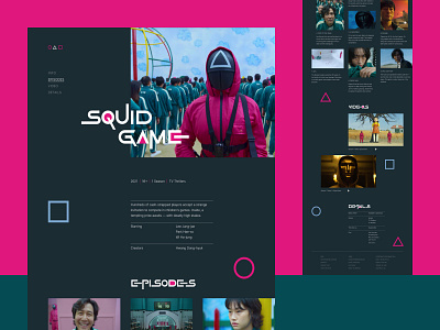 Squid Game website design brightcolours inspiration landing landingpage netflix playagame series squidgame squidgamedesign studydesign studyproject ui uxui webdesign
