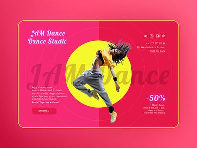 Dance Studio website design brightcolours dancedesign danceproject dancestudiodesign dancestydio designspiration homepage landingpage
