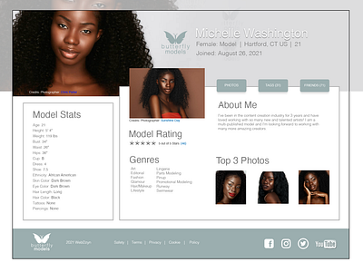 Profile Challenge#006 Light Theme - Model Profile