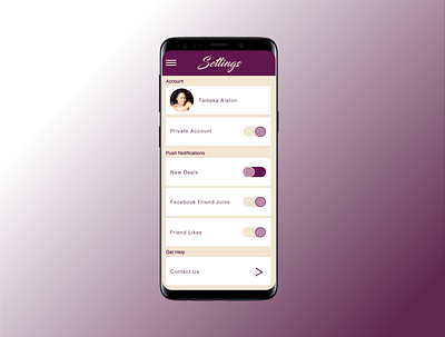 Settings Design Challenge 007 app branding challenge dailyui design illustration ui ux