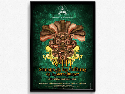 VIII Semana de las Culturas de la Sierra Juárez cartel digital art graphic design illustration poster