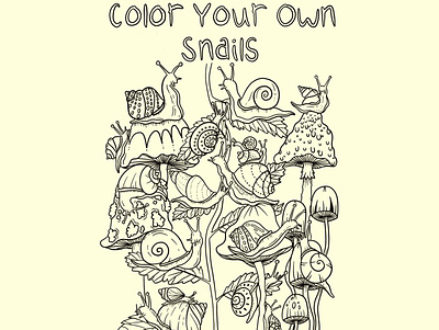 Color Your Own Snails design graphic design illustration