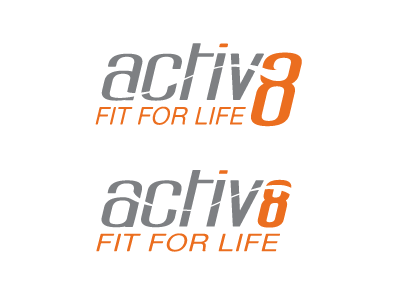 Activ8 Logo gray logo logotype orange vector