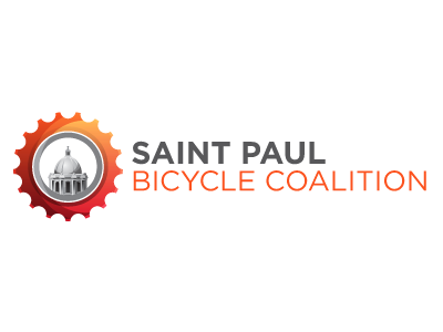 Saint Paul Bicycle Coalition Logo bicycle bike cog logo minnesota orange red saint paul vector