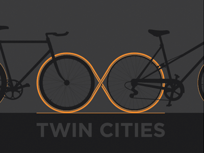Twinfinite Cities artcrank bicycle bike minneapolis minnesota poster screen print twin cities vector