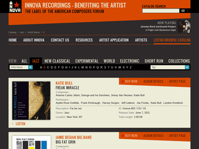 Innova Recordings Web Design 01 dark orange record russian constructivist web