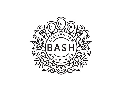 Bash Celebration Boutique branding celebration illustration party