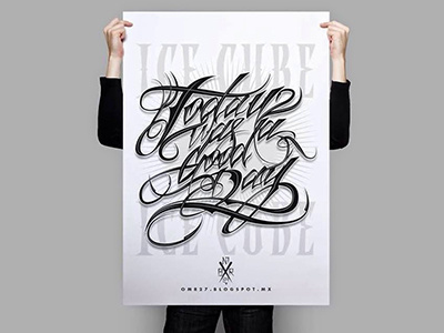 TODAY WAS A GOOD DAY calligraphic customtype design font handfont handmade lettering