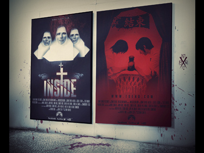 two posters asia film horror movie pelicula photoshop poster terror usa