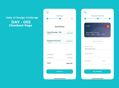 Credit Card Checkout Page UI design mobile app ui uichallenge visual design