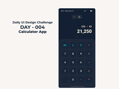 Calculator app UI Design calculator design mbile ui uichallenge