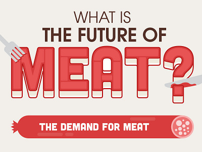 The Future of Meat design flat freelance future icon illustration lettering meat type typography vector wip