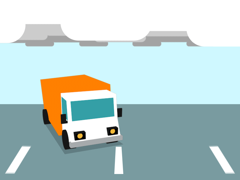 Keep on truckin' first shot illustration motion animation 2d 3d design flat truck looping gif c4d
