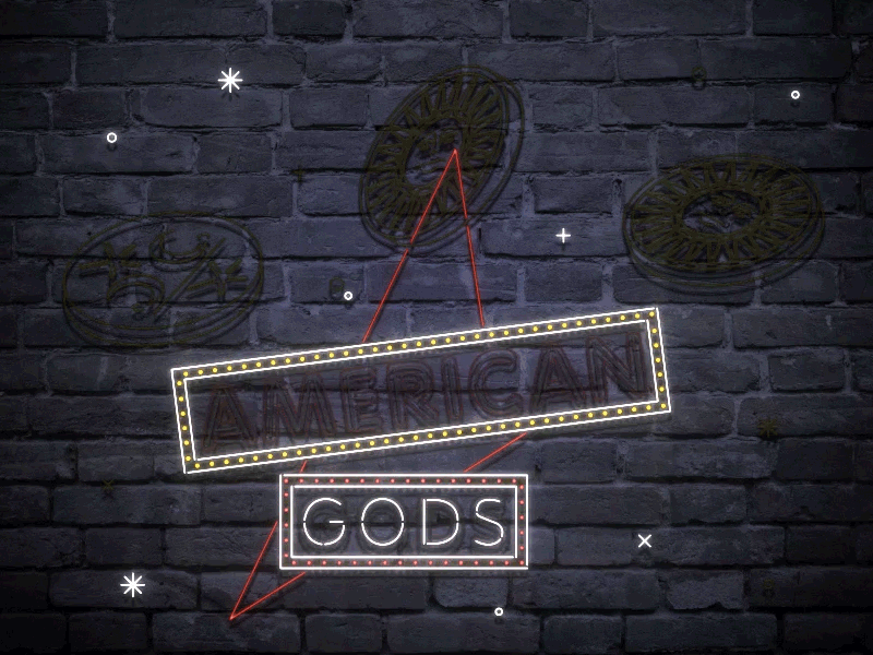 American Gods american gods animation coin gif lights loop motion neon sign