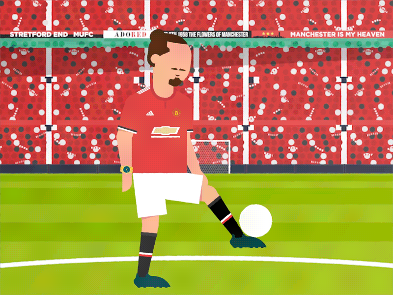 Zlatan 2018 animation ball football gif illustration loop man utd manchester soccer zlatan