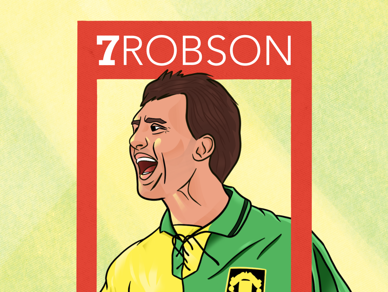 7. Robson bryan robson design drawing flat football footballer illustration manchester united process procreate procreate app soccer
