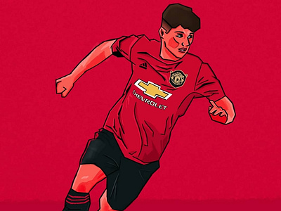 Dan James Illustration design drawing football footballer illustration manchester united procreate procreate app soccer