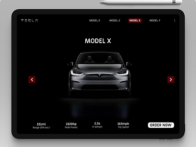 Tesla's Landing page (Model X)