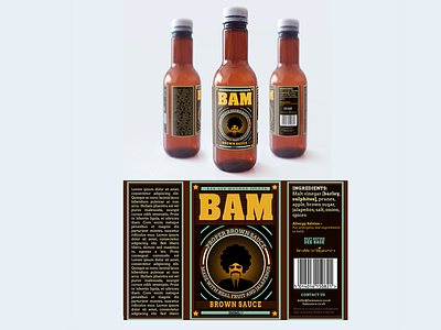 Bam Brown Sauce label product sauce steak sauce