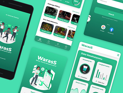 UI/UX Warass Apps Design Inspiration apps graphic design healthy healthyapps interface ui uiux ux