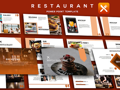Restaurant PowerPoint Template cake culiner drink fb food foods hungry powerpoint presentation restaurant restaurant presentation templates