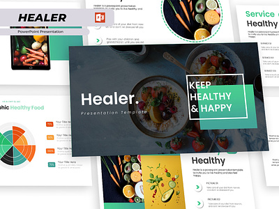 Healer - Healthy Food PowerPoint Presentation Template cake culiner drink fb food foods hungry powerpoint presentation restaurant restaurant presentation templates