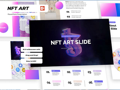NFT ART - PowerPoint Presentation Template art nft powerpoint presentation tech technology template
