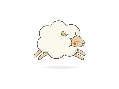 Cute sheep animal cloud cute jump sheep