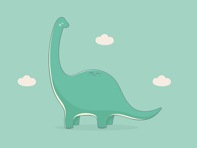 Cute dinosaur brachiosaurus cloud cute dinosaur green