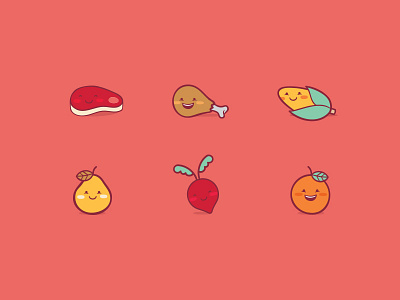 Cute food beet corn cute food kids meat orange pear vegetables