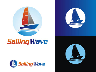 Sailing Wave Logo branding design icon illustration logo vector