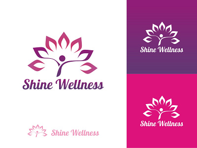 Shine Wellness branding design icon illustration logo vector