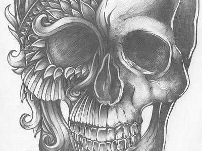 American Standard Skull Illustration hand drawn illustration sketch skull tattoo