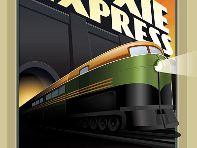 Moxie Interactive Poster Atlanta digital illustration digital painting illustrator poster poster design train