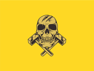 Skull and Cross Hammer Logo app branding design graphic design icon illustration logo ui ux vector