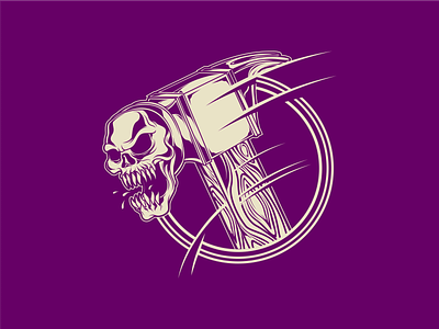 Skull hammer logo. emblem