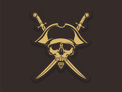 Admiral Pirate Skull Logo emblem