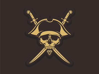 Admiral Pirate Skull Logo