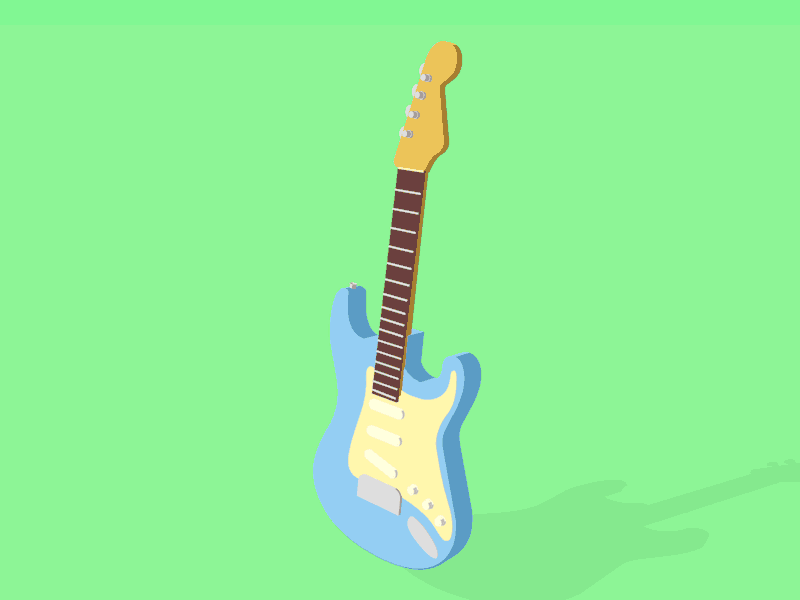 Guitar Bounce c4d guitar strat