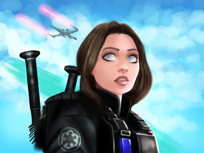 Star Wars Rogue One Painting art cristoeuf drawing girl illustration painting rogueone starwars