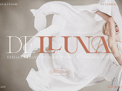 Delluna | Ligature Serif Family beauty body text serif magazine