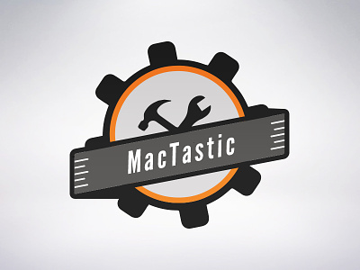 Mactastic logo black design flat logo mac mactastic orange repair webshop