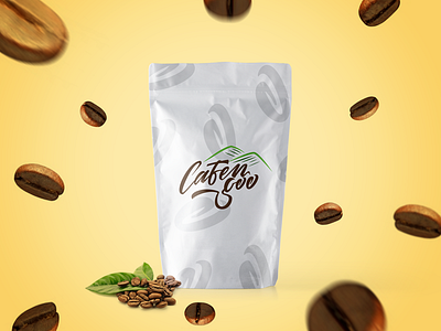 Cafen Goo brand coffe lettering packaging