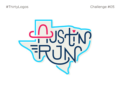 Austin Run austin run branding lettering logo thirtylogos type