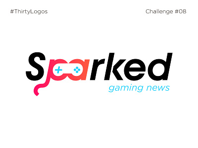 Sparker game gaming lettering logo sparkedd thirtylogos