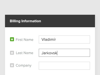 Billing Info billing form order startup subscription validation
