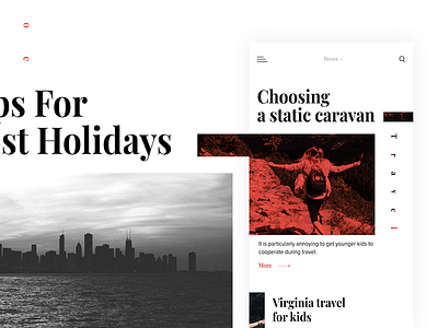Travel Blog dashboard fashion interface mobile responsive layout ui ux web website design